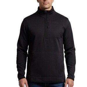 Merrell Men's M Black Quarter-Zip Grid Fleece Pullover Sweatshirt M0431